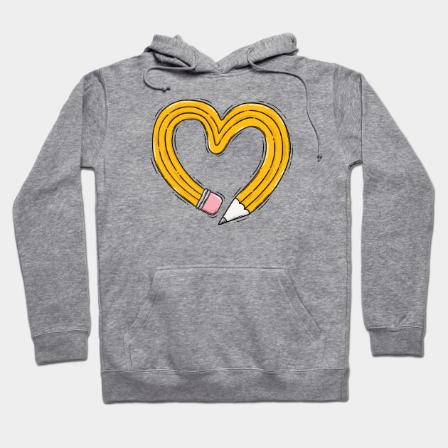 Heart Pencil Hoodie by Tania Tania